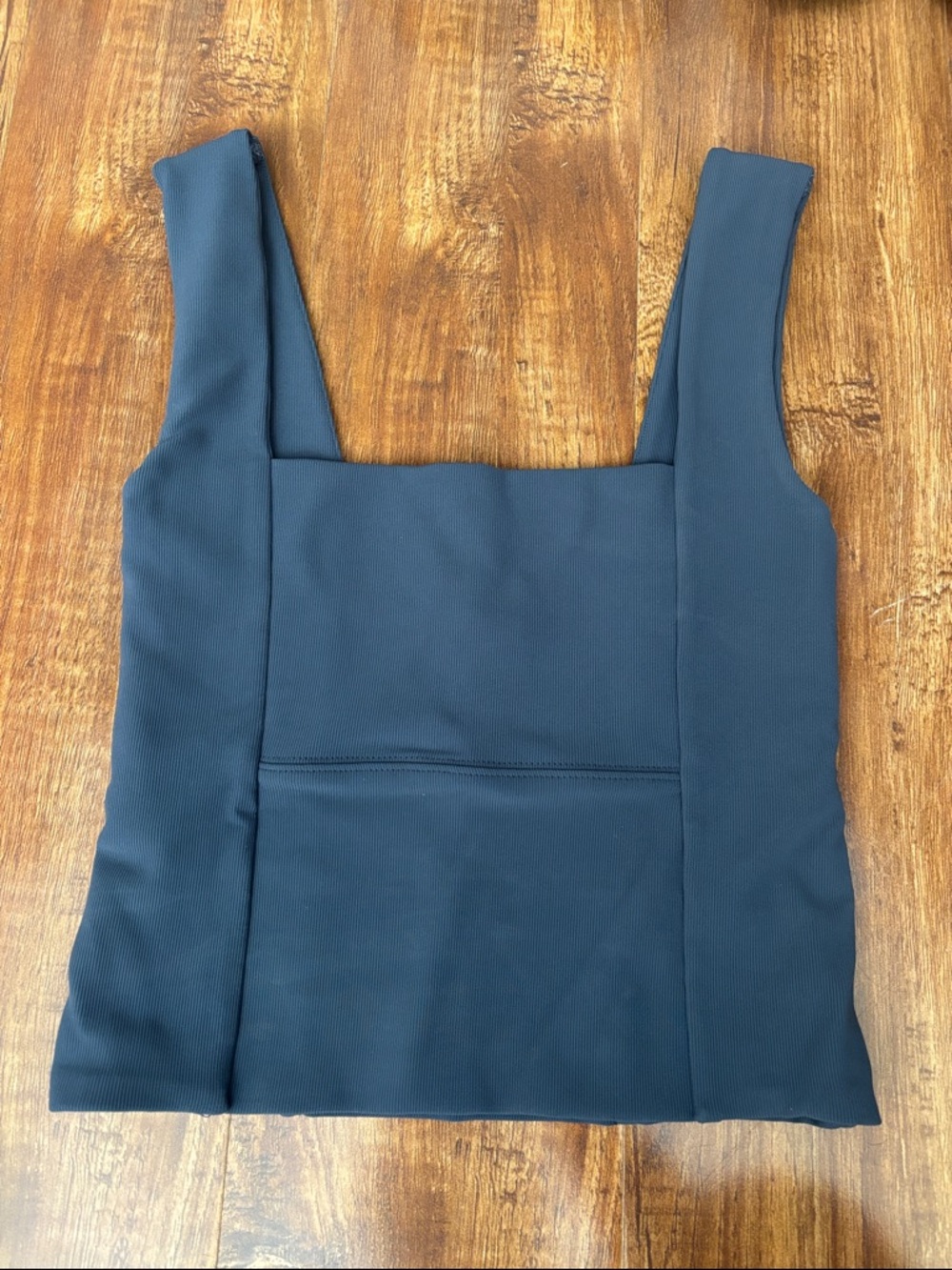 White Fox Square Neck Tank Top in Dark Blue